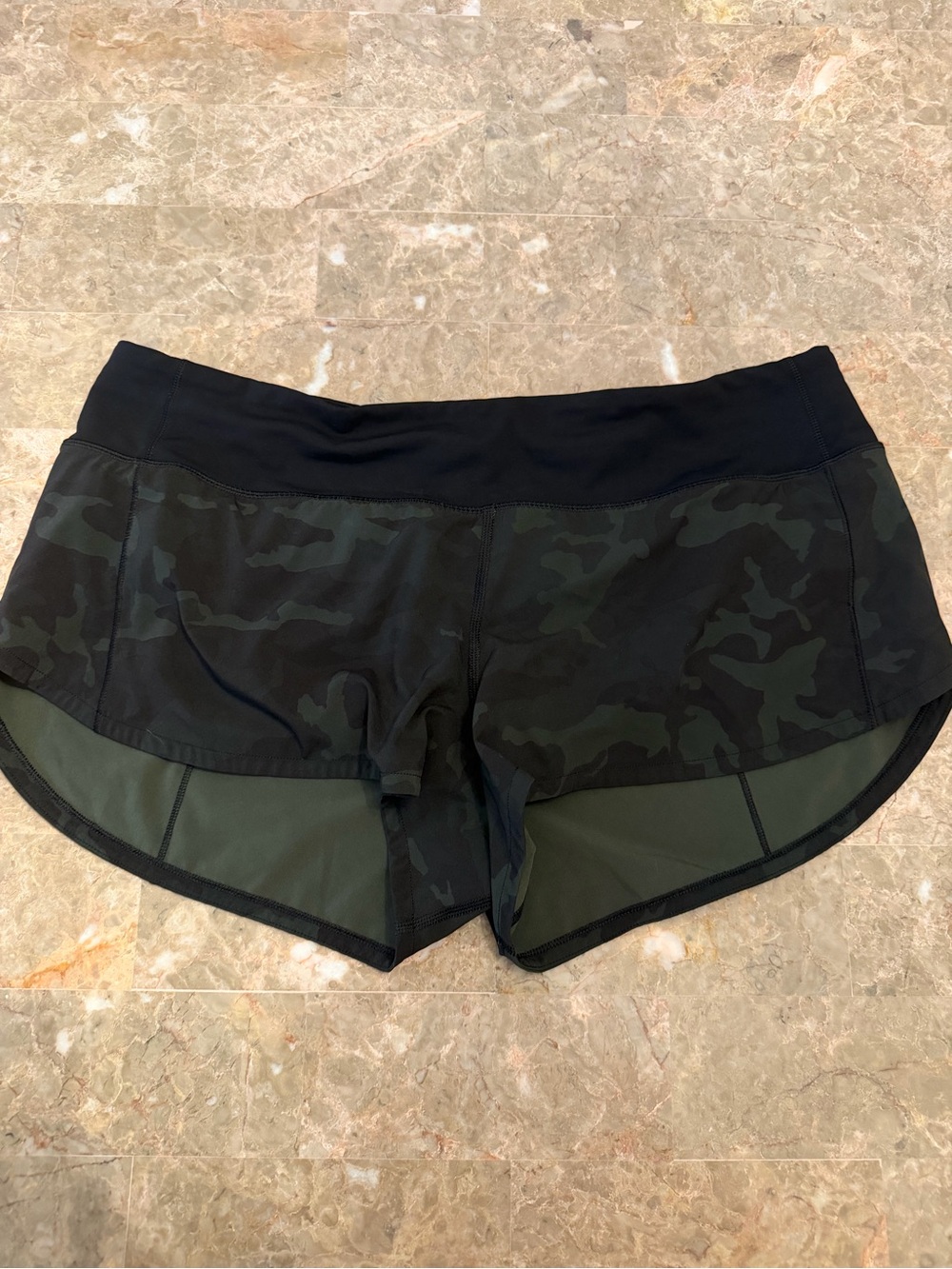 lululemon athletica Women's Camo Athletic Shorts in Black and Olive